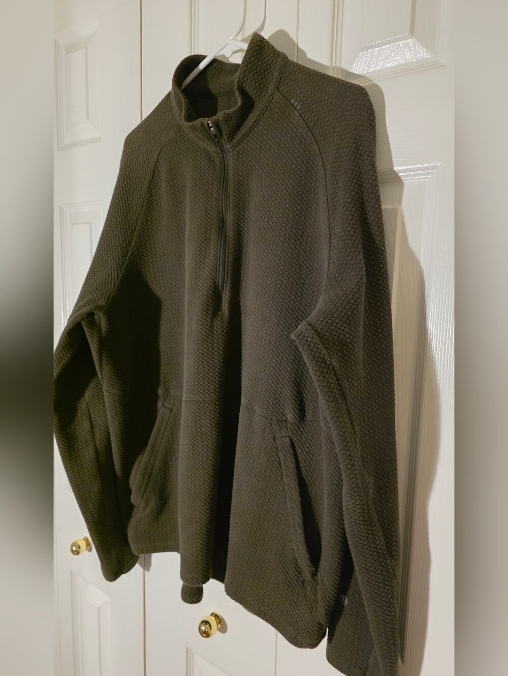 Lululemon At Ease Half-Zip XXL In Dark Olive